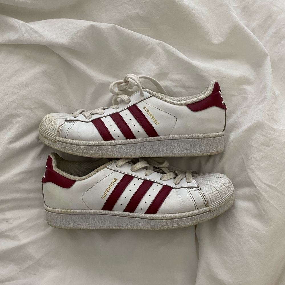 Used Burgundy Adidas Superstars